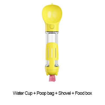 Portable Multifunction Dog Water Bottle Food Feeder For Big Dogs 3 In 1 Poop Dispenser Puppy Pet Travel Drinking Bowls