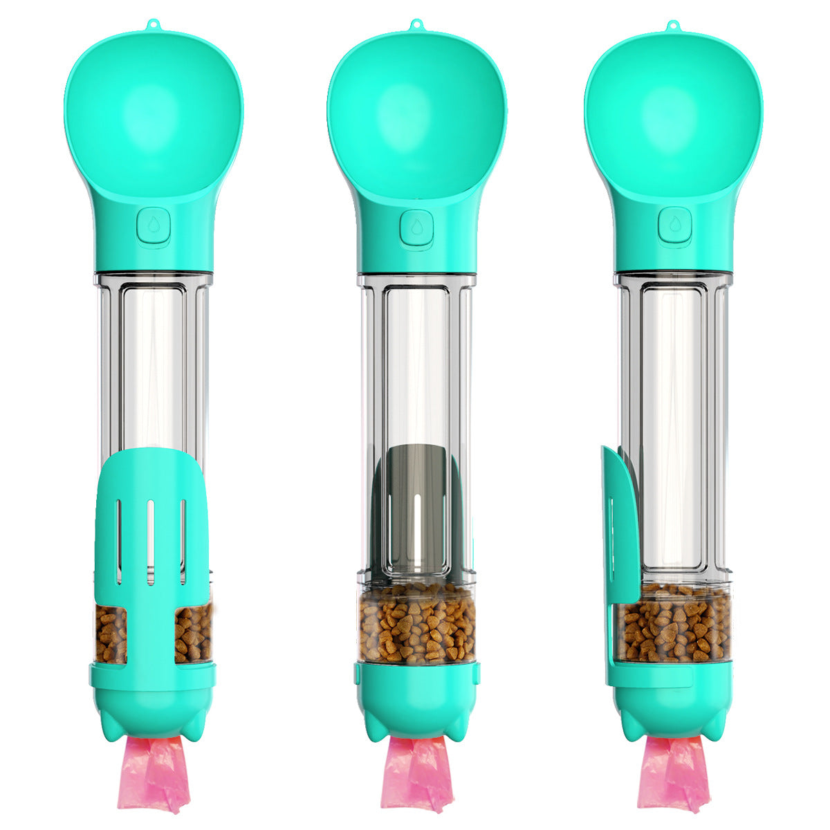 Portable Multifunction Dog Water Bottle Food Feeder For Big Dogs 3 In 1 Poop Dispenser Puppy Pet Travel Drinking Bowls