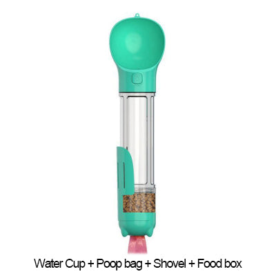 Portable Multifunction Dog Water Bottle Food Feeder For Big Dogs 3 In 1 Poop Dispenser Puppy Pet Travel Drinking Bowls