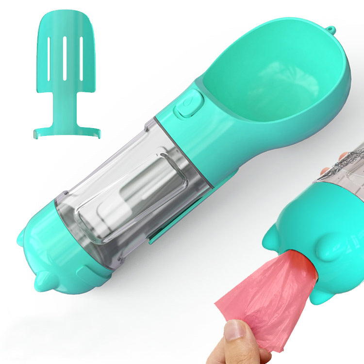 Portable Multifunction Dog Water Bottle Food Feeder For Big Dogs 3 In 1 Poop Dispenser Puppy Pet Travel Drinking Bowls