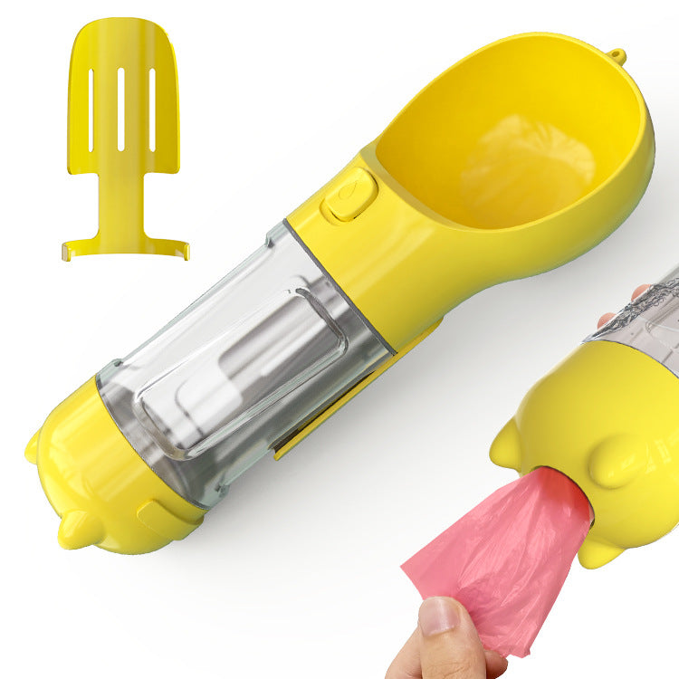 Portable Multifunction Dog Water Bottle Food Feeder For Big Dogs 3 In 1 Poop Dispenser Puppy Pet Travel Drinking Bowls